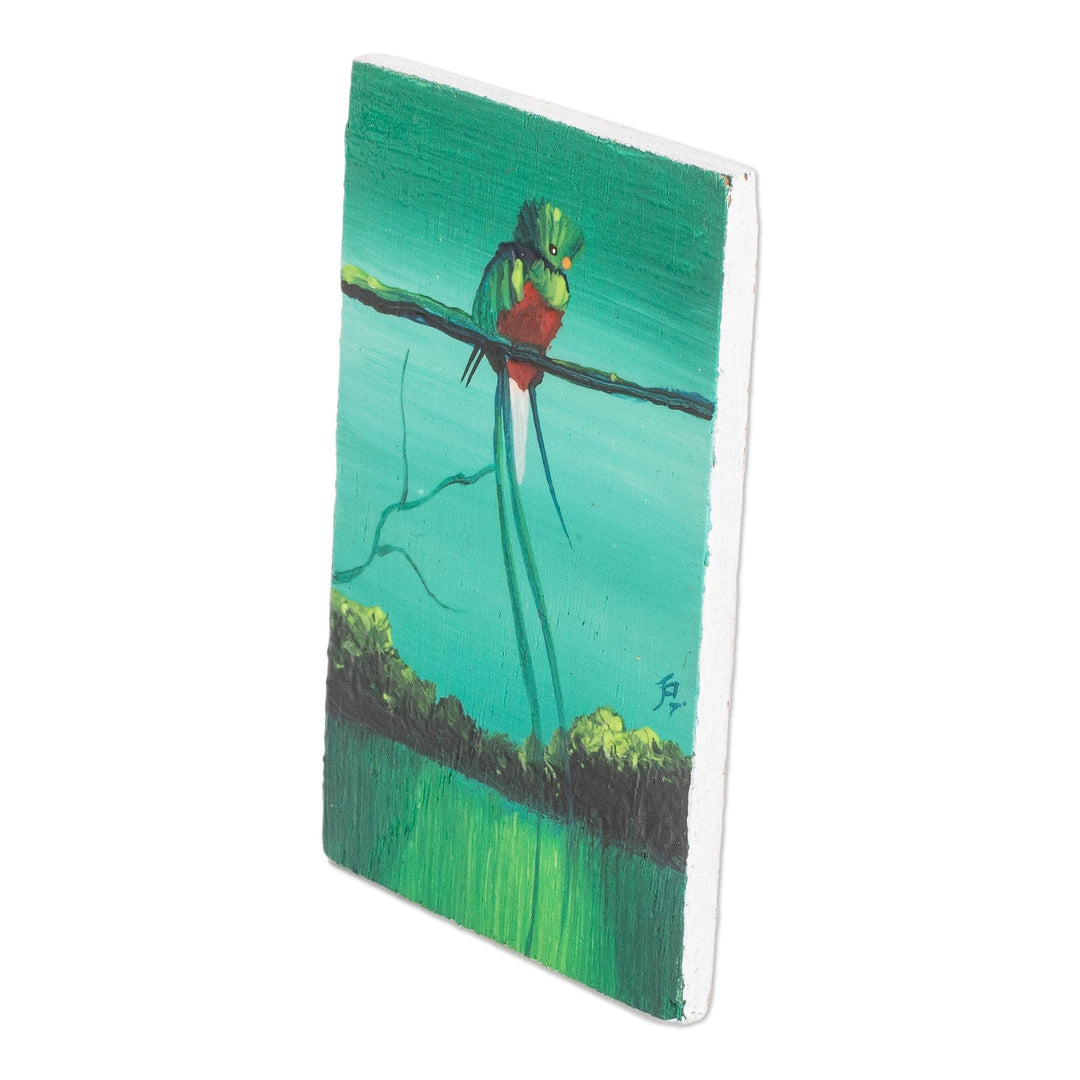 Pinewood Magnet of Quetzal Bird Crafted and Painted by Hand - Looking at Nature