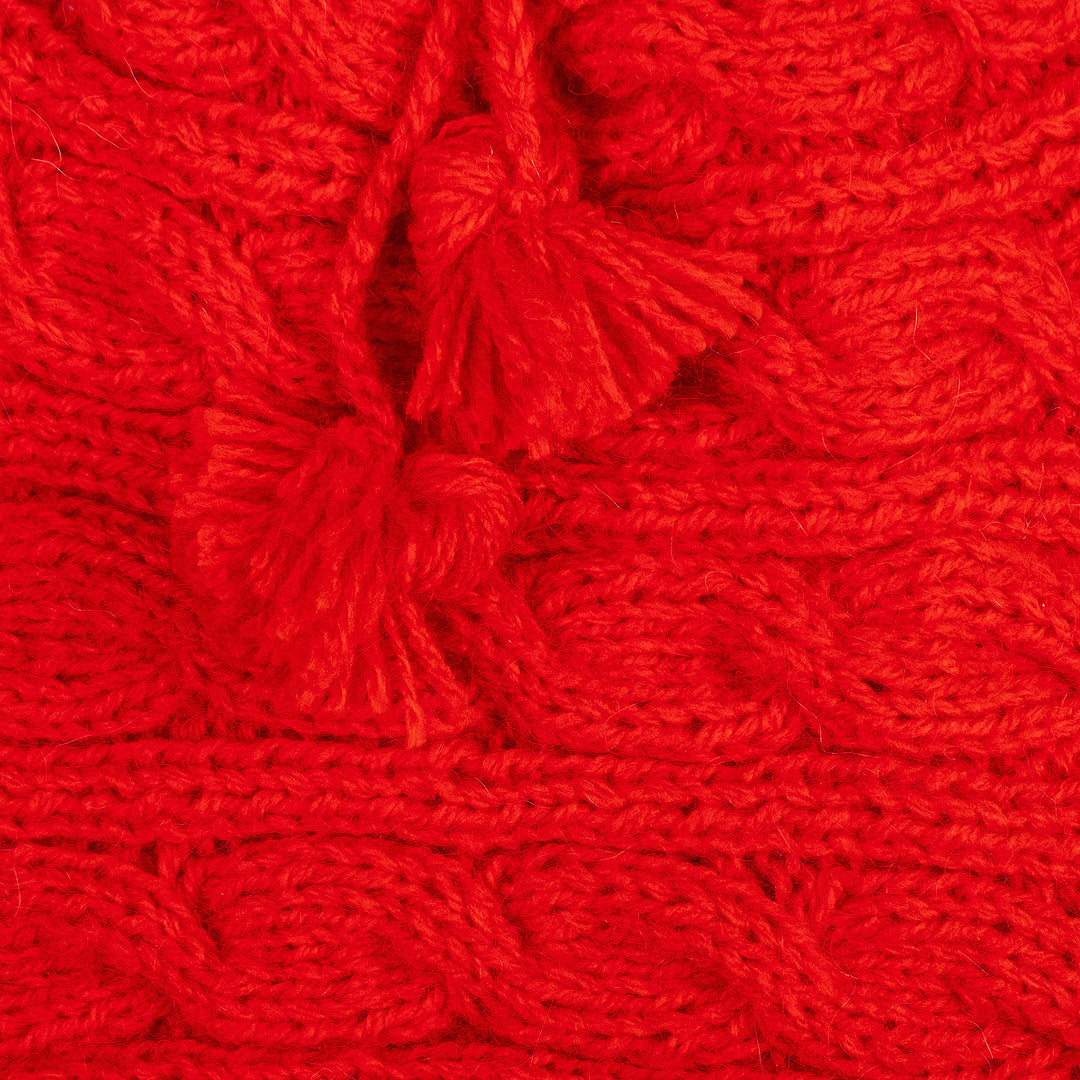 Cable Stitch Knit Hat Made from Crimson Alpaca Blend Yarns - Crimson Seasons