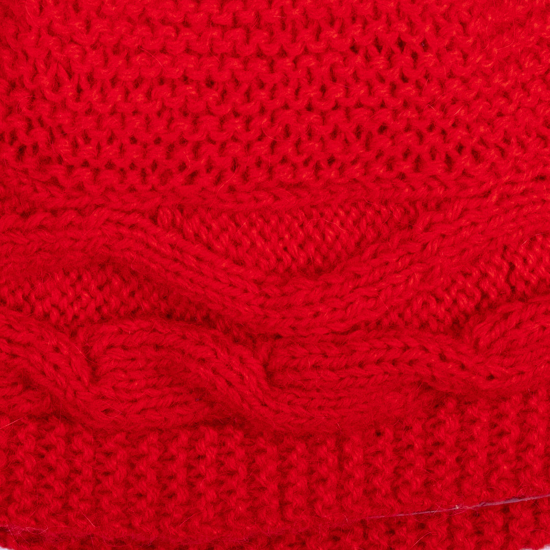 Poppy Alpaca Blend Knit Hat with Cable Stitch Stripe - Poppy Moments