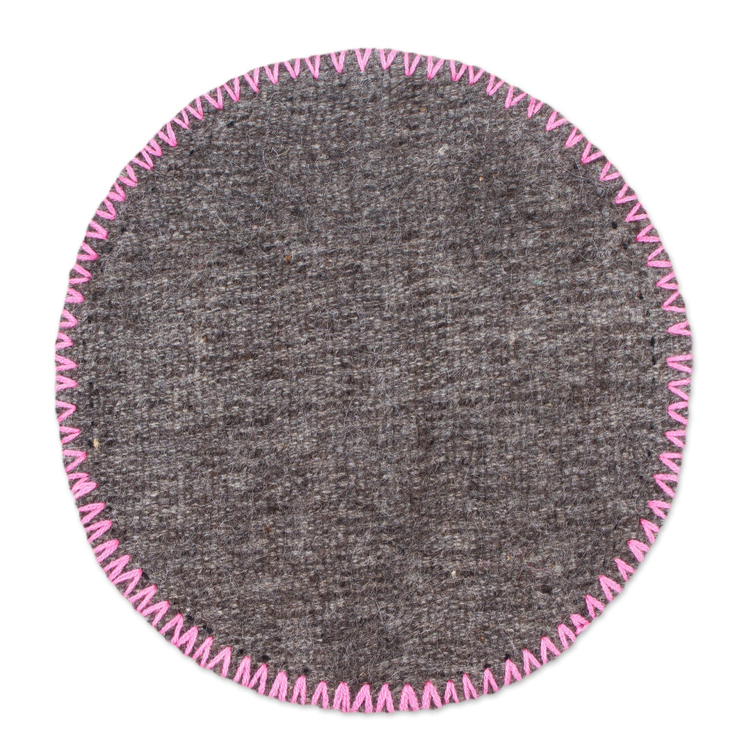 Felt Tortilla Holder with Hand Embroidery in Fuchsia & Pink - Taco Time