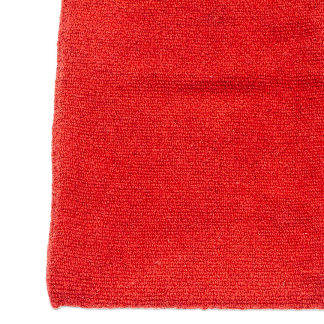 Handloomed Solid Candy Apple Wool Tote Bag from Mexico - Royal Candy