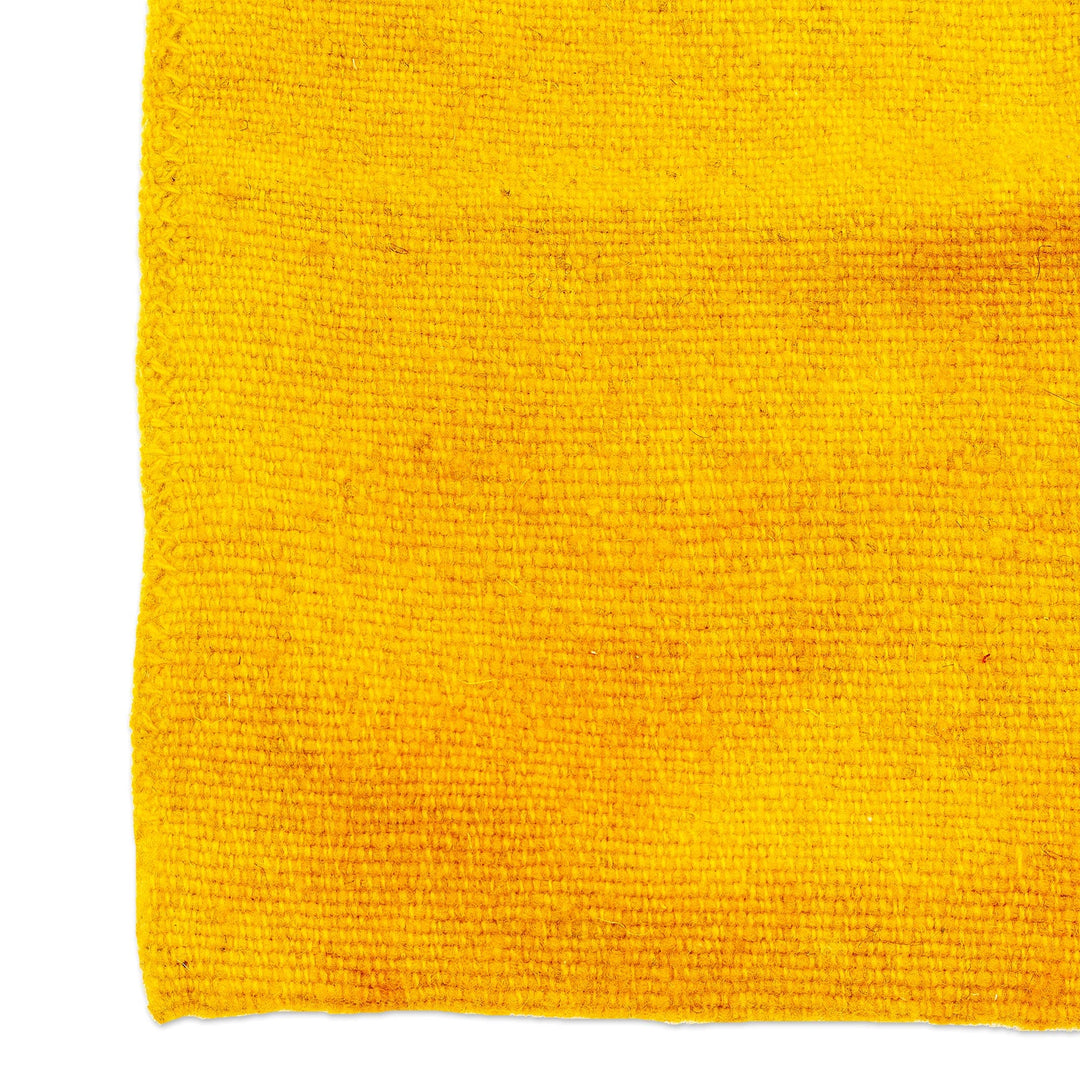 Handloomed Solid Amber Wool Tote Bag from Mexico - Royal Amber