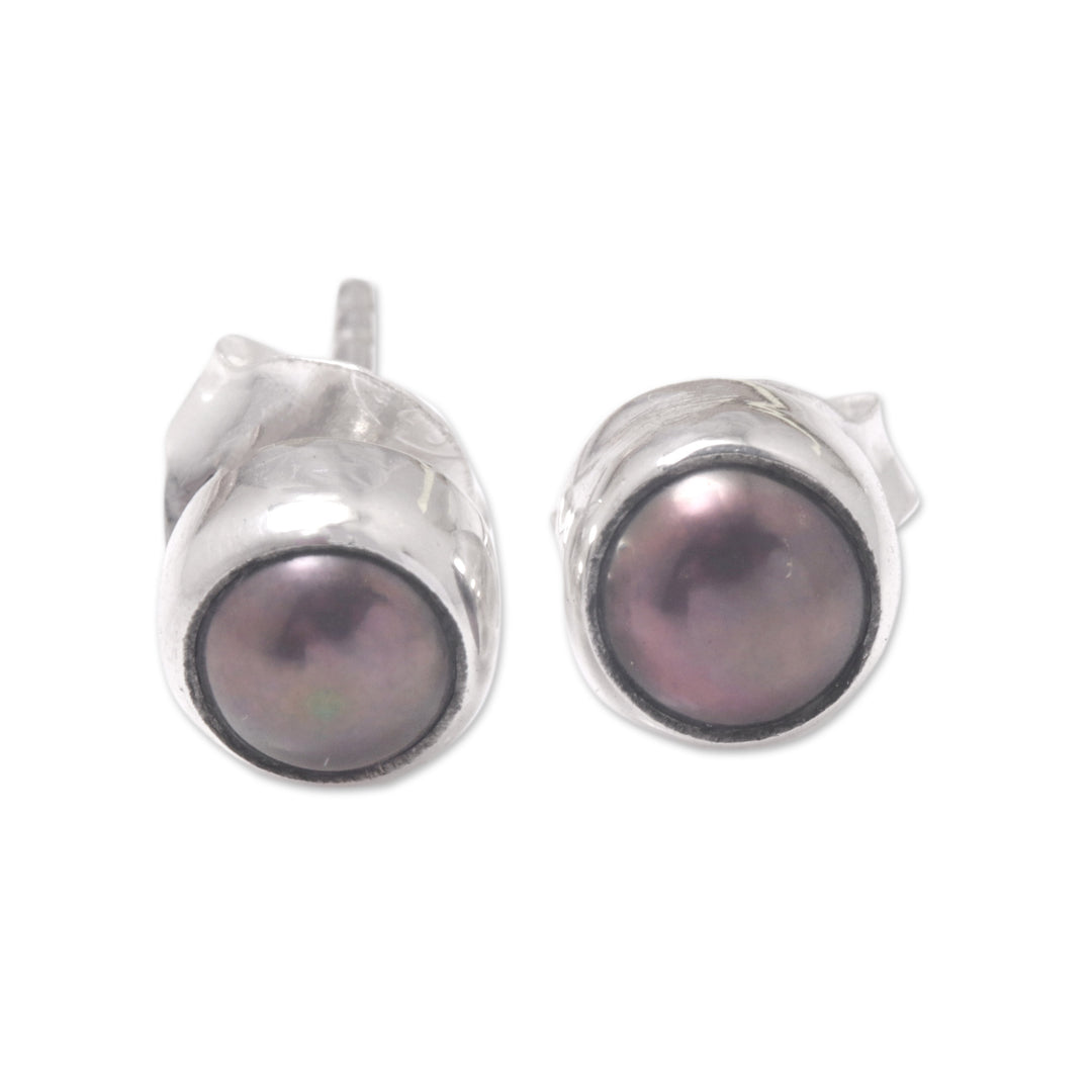 Petite Sterling Silver Stud Earrings with Cultured Pearls - Petite Chic
