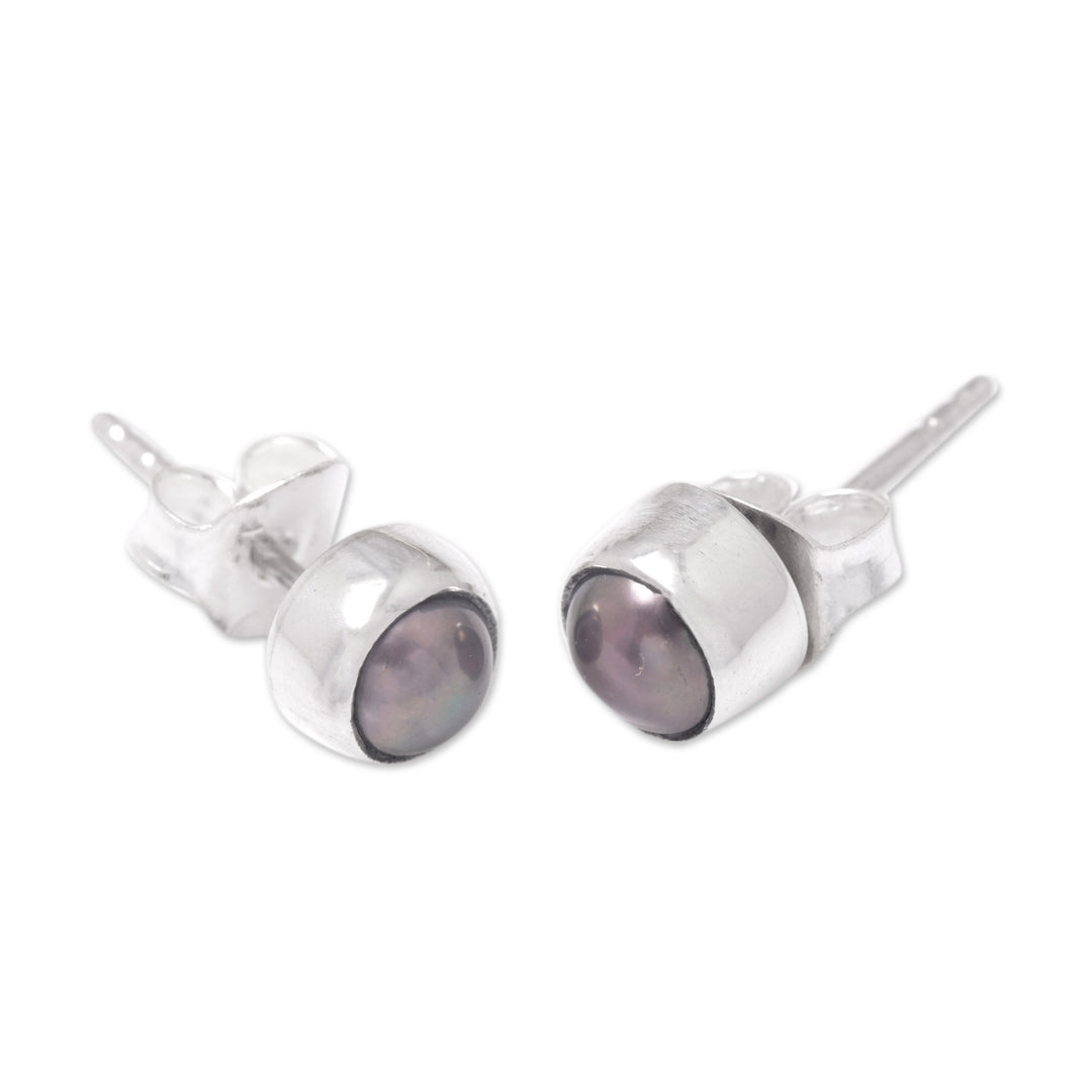 Petite Sterling Silver Stud Earrings with Cultured Pearls - Petite Chic