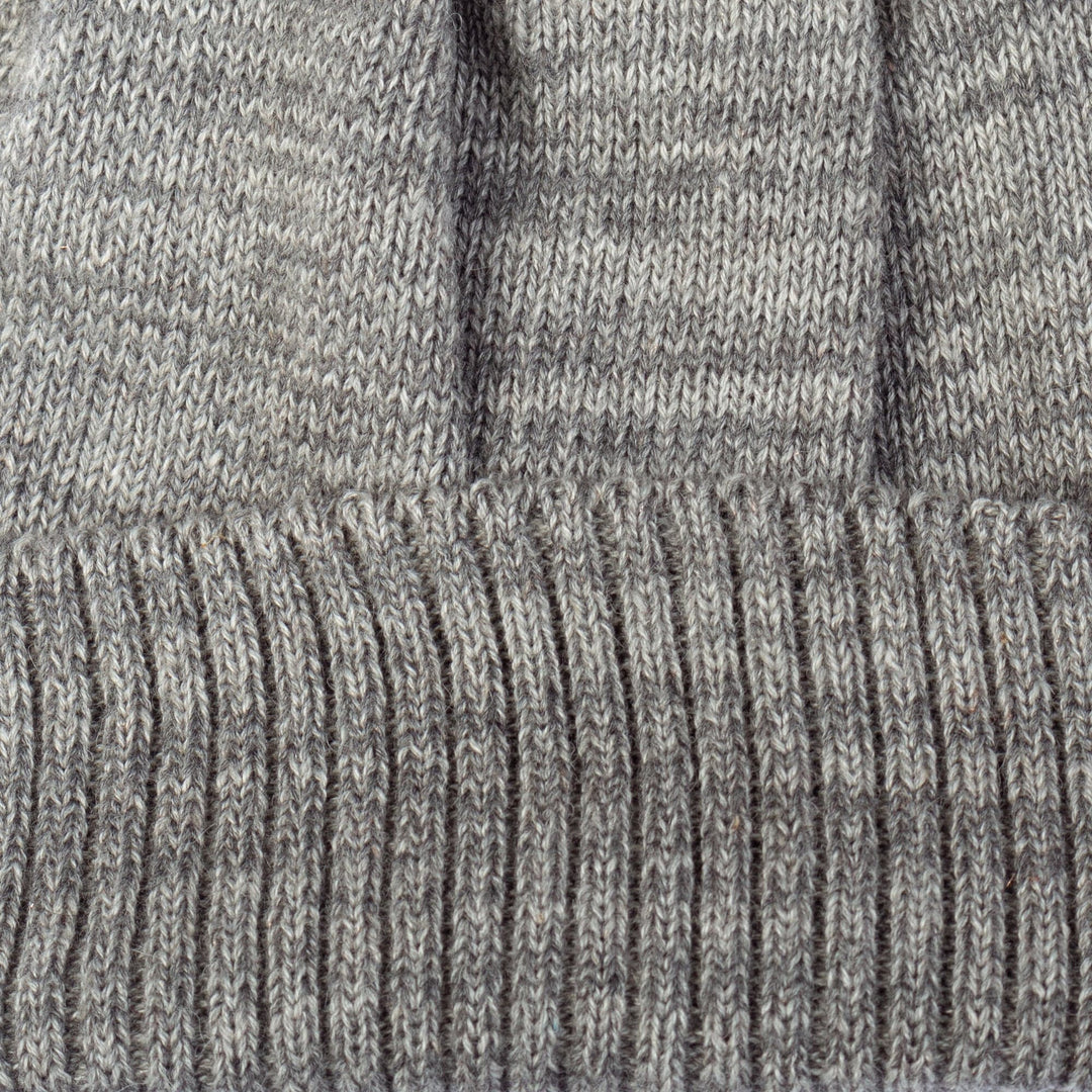 Baby Alpaca Blend and Copper Fiber Hat in Natural Grey Hue - Wintry Grey
