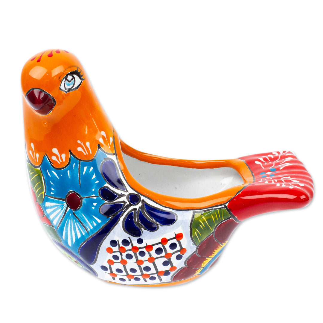 Talavera Sunrise Ceramic Pigeon Flower Pot from Mexico - Sunrise Coo