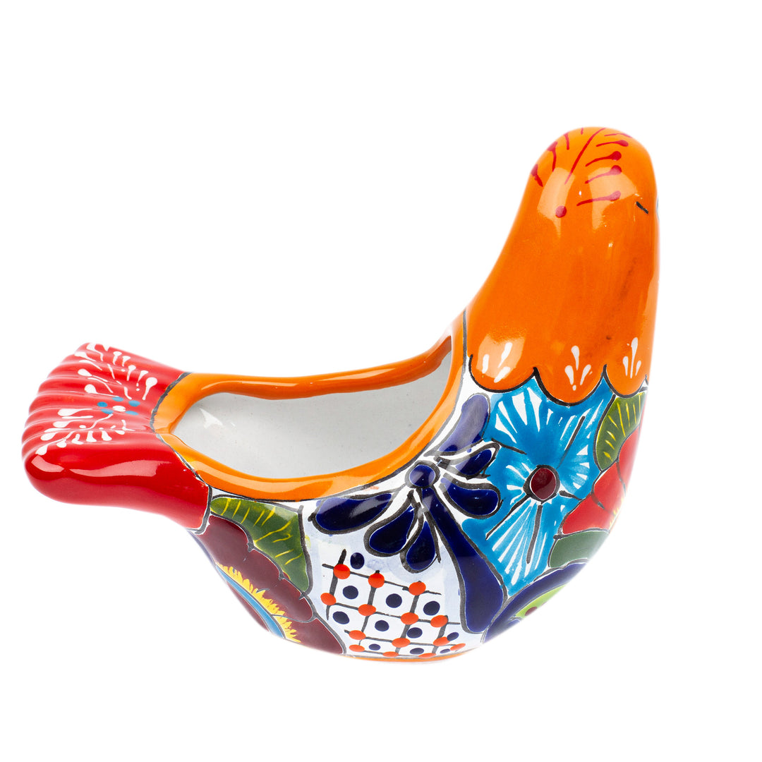 Talavera Sunrise Ceramic Pigeon Flower Pot from Mexico - Sunrise Coo