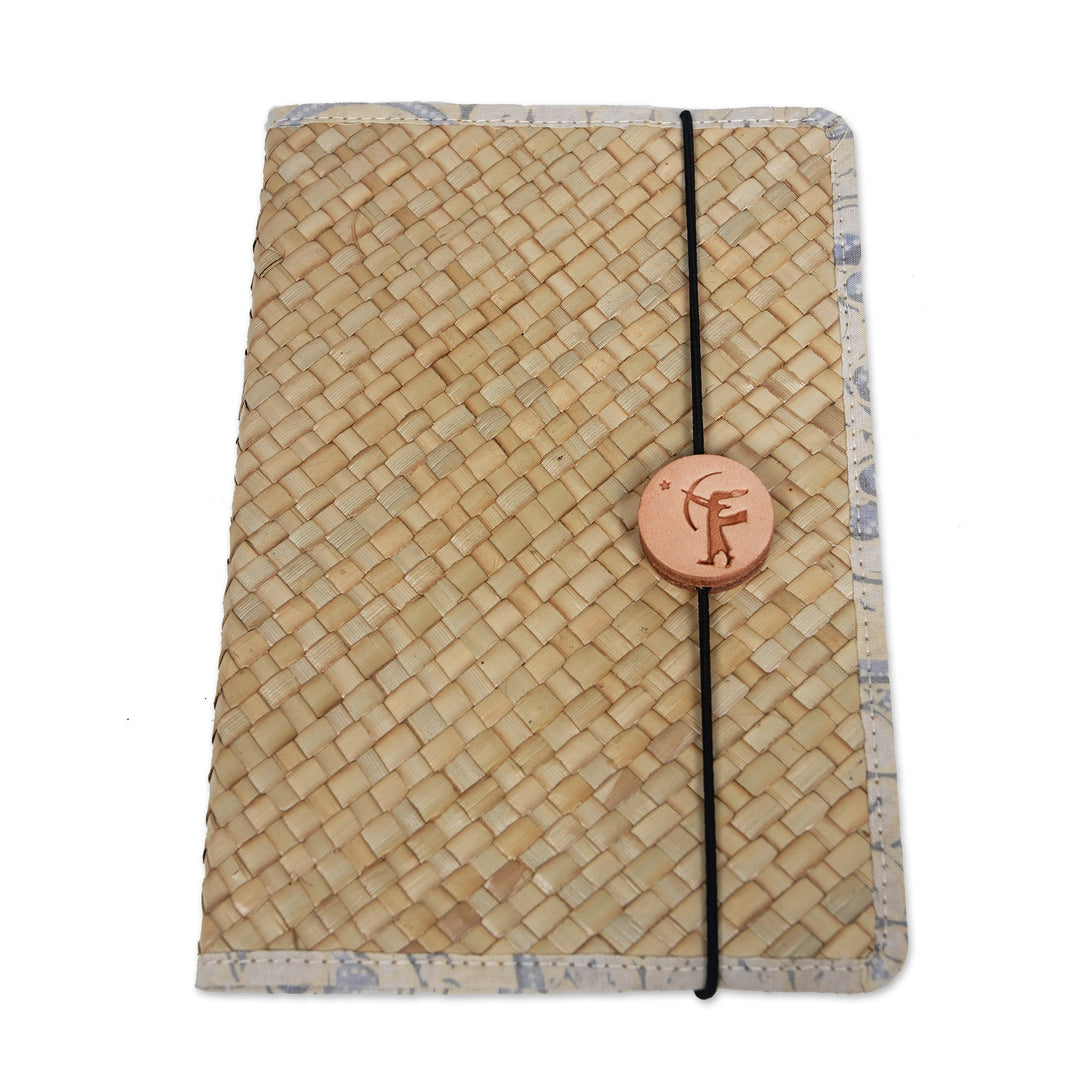 Handcrafted Natural Fiber Journal with Tropical Batik Motifs - Archer's Memories