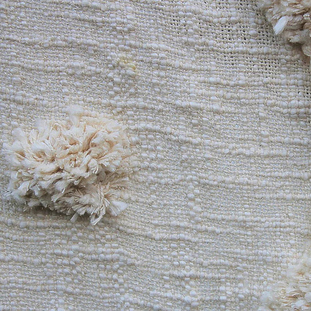Hand Tufted Textured Cotton Throw with Tassels from India - Diamond Dreams