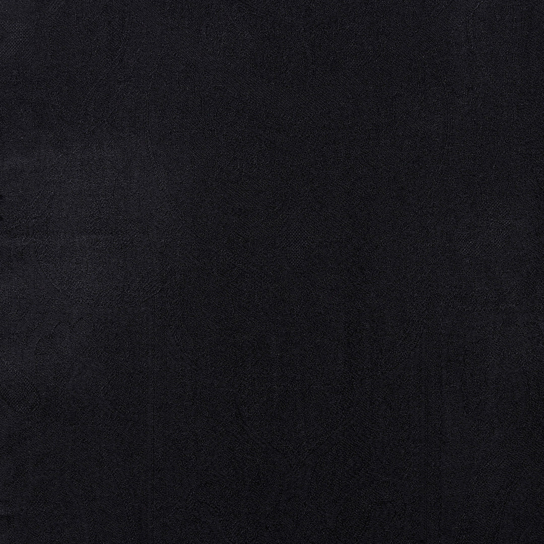 Solid Black Silk Scarft with Dangling Fringes Made in India - Onyx Magic