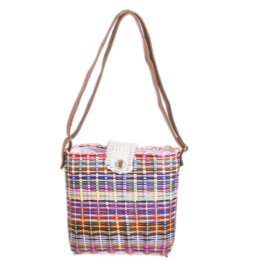 Colorful Eco-Friendly Handwoven Tote from Guatemala - Color Explosion