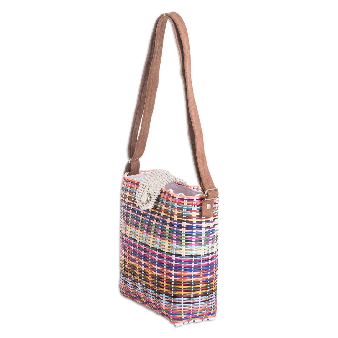 Colorful Eco-Friendly Handwoven Tote from Guatemala - Color Explosion