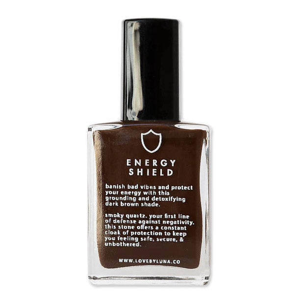 Love by Luna Crystal Infused Dark Brown Nail Polish - Energy Shield