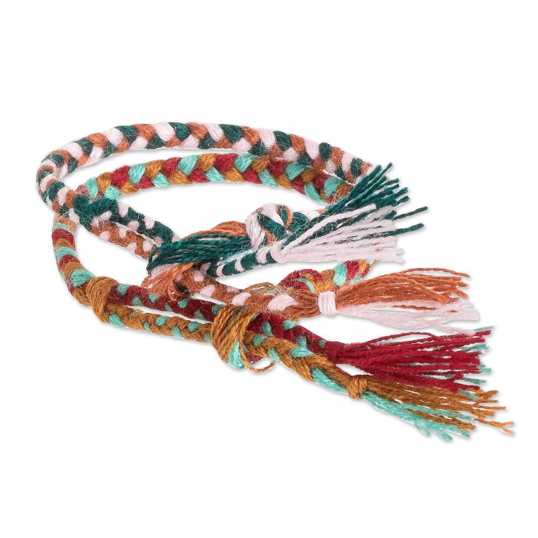 Colorful Pair of Braided Friendship Bracelets from Guatemala - Stand Together