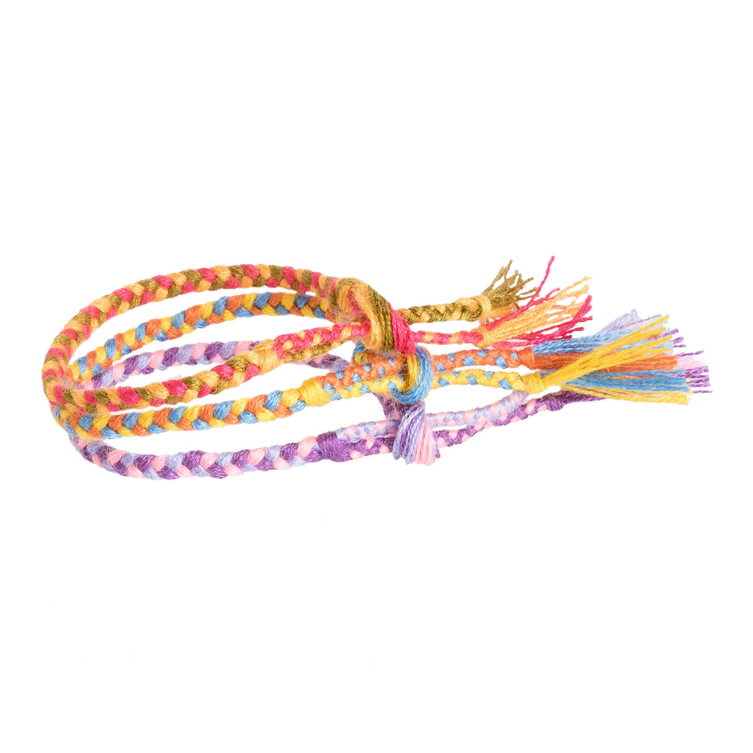 3 Colorful Braided Friendship Bracelets from Guatemala - Cheerful Colors