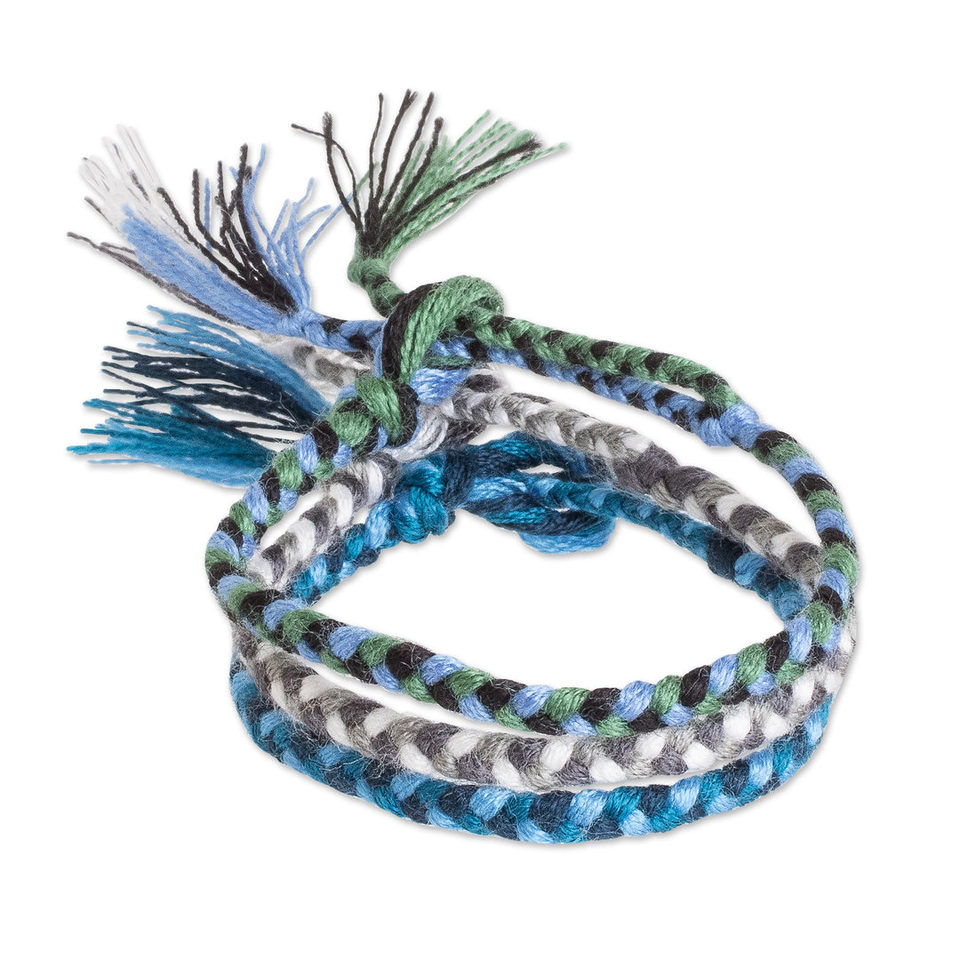 3 Men's Braided Friendship Bracelets from Guatemala - Unity Makes Strength