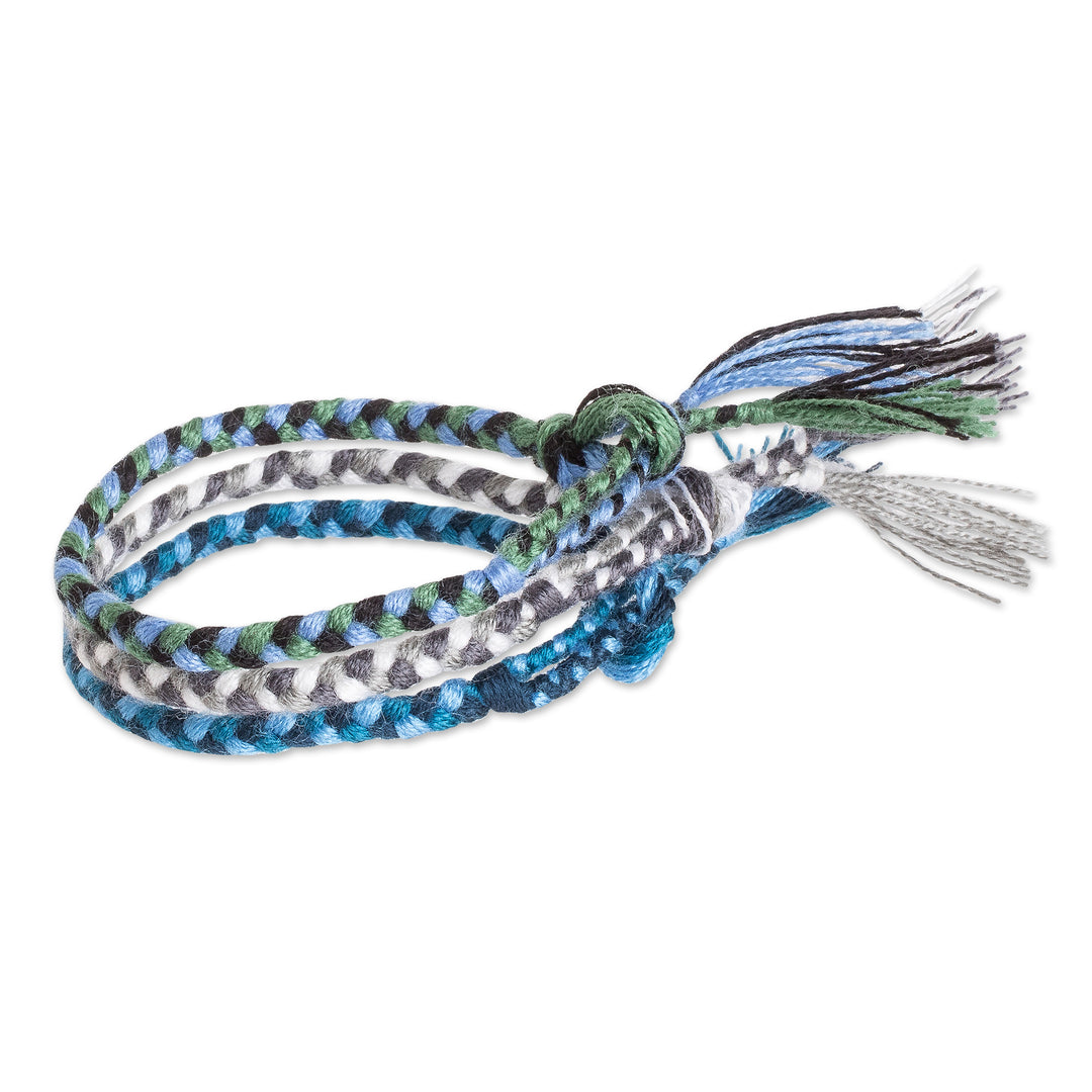 3 Men's Braided Friendship Bracelets from Guatemala - Unity Makes Strength