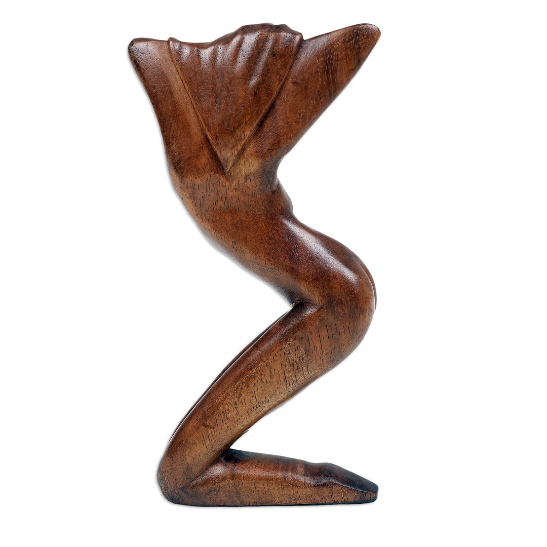 Hand-Carved Suar Wood Sculpture of a Dancing Woman - Show My Beauty