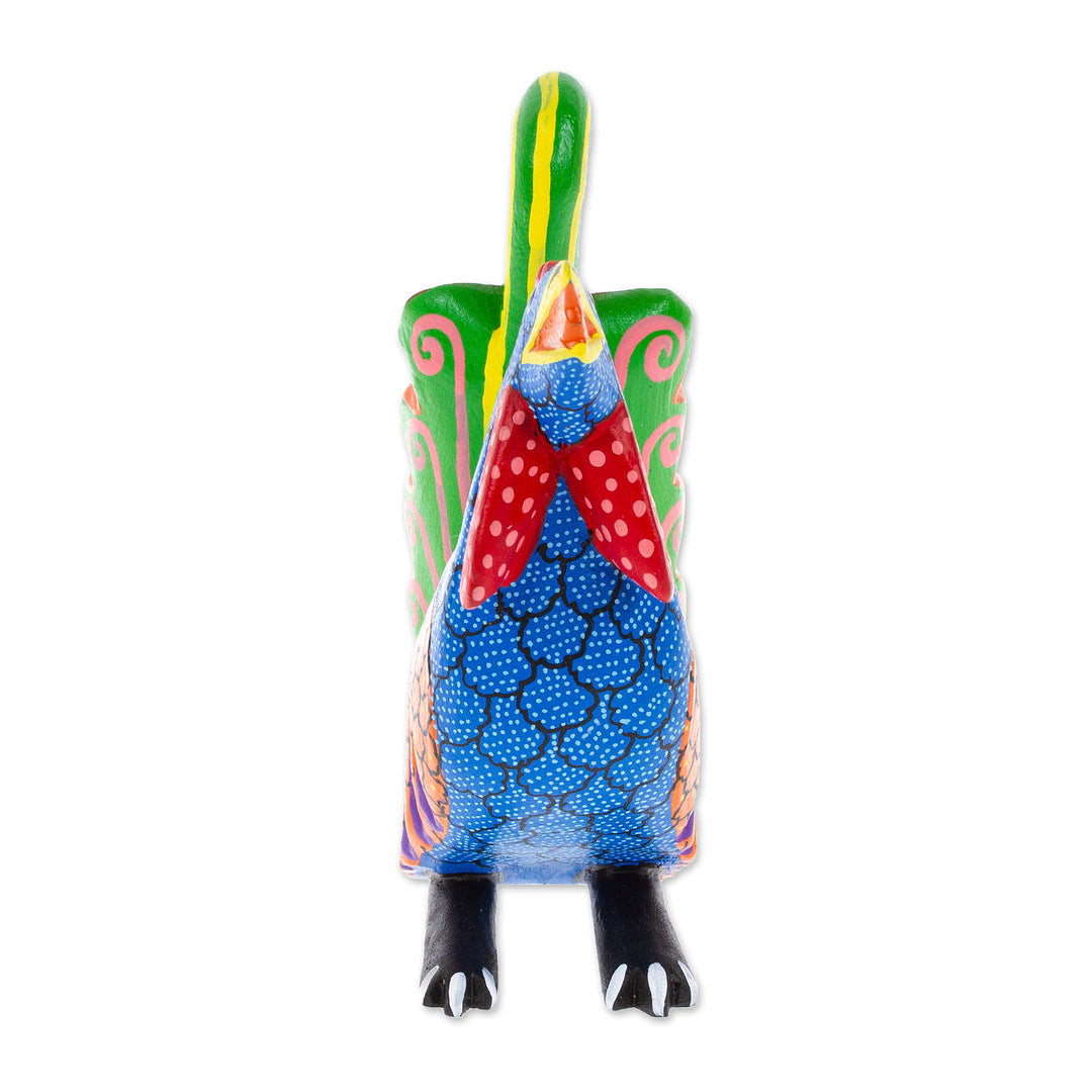 Wood Rooster Alebrije Figurine Carved and Painted by Hand - Imposing Rooster