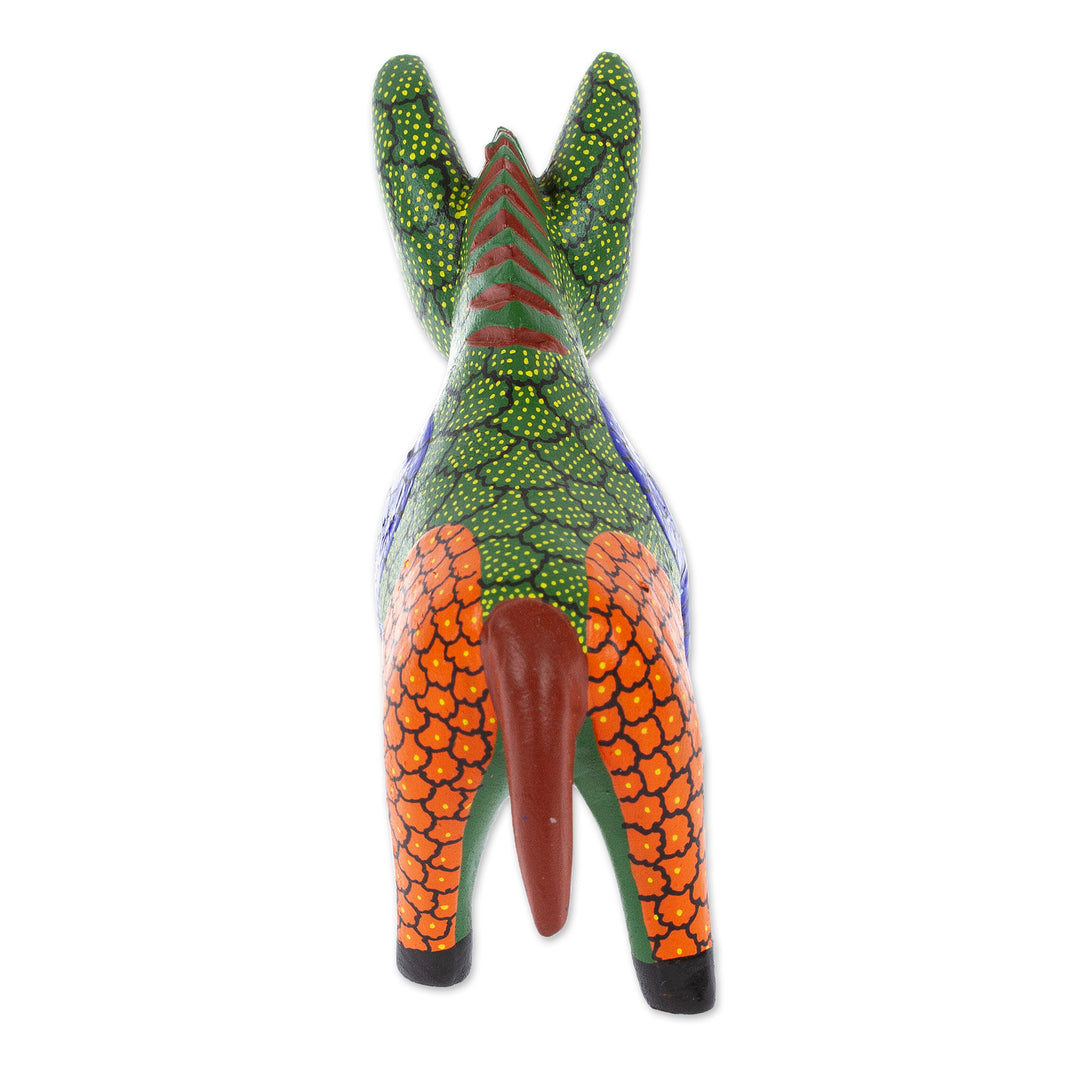 Wood Donkey Alebrije Figurine Carved and Painted by Hand - Splendid Donkey