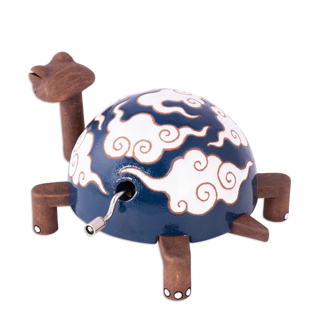 Hand-Painted Ceramic Turtle Figurine with Music Mechanism - Birthday Turtle