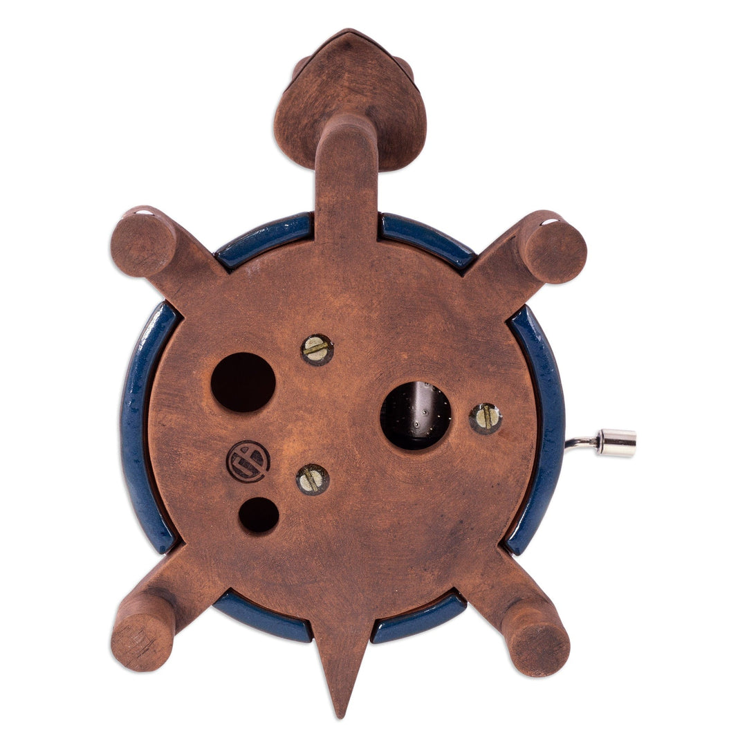 Hand-Painted Ceramic Turtle Figurine with Music Mechanism - Birthday Turtle