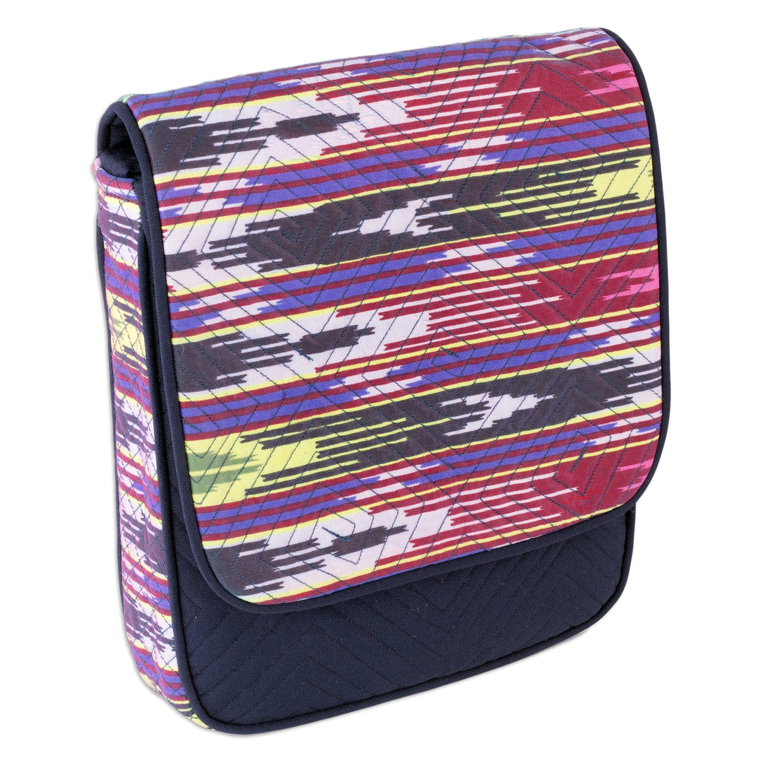 Colorful Ikat Messenger Bag with Adjustable Strap - Colorful Glee