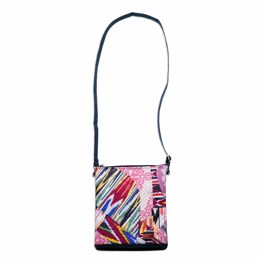 Colorful Ikat Sling Bag with Patchwork & Removable Strap - Colorful Trip