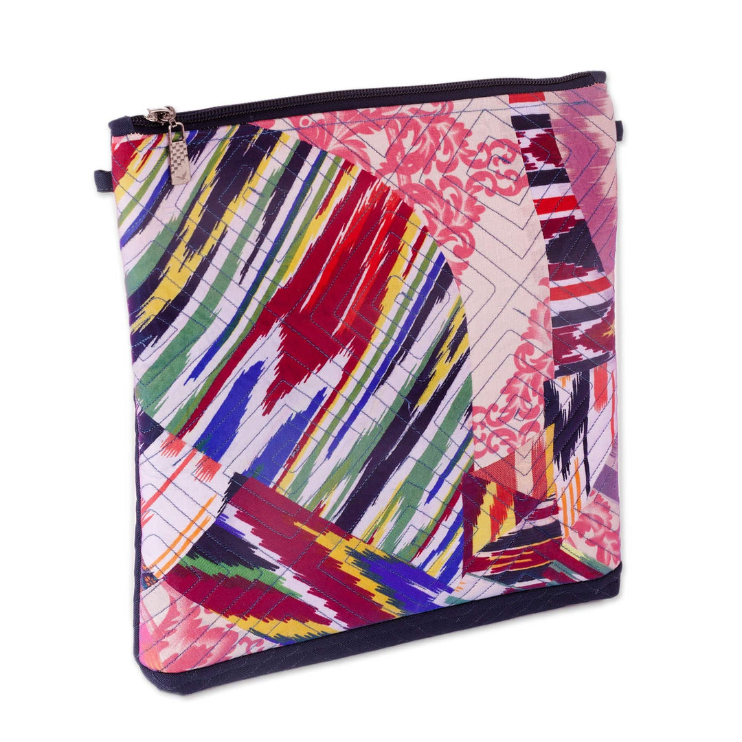 Colorful Ikat Sling Bag with Patchwork & Removable Strap - Colorful Trip