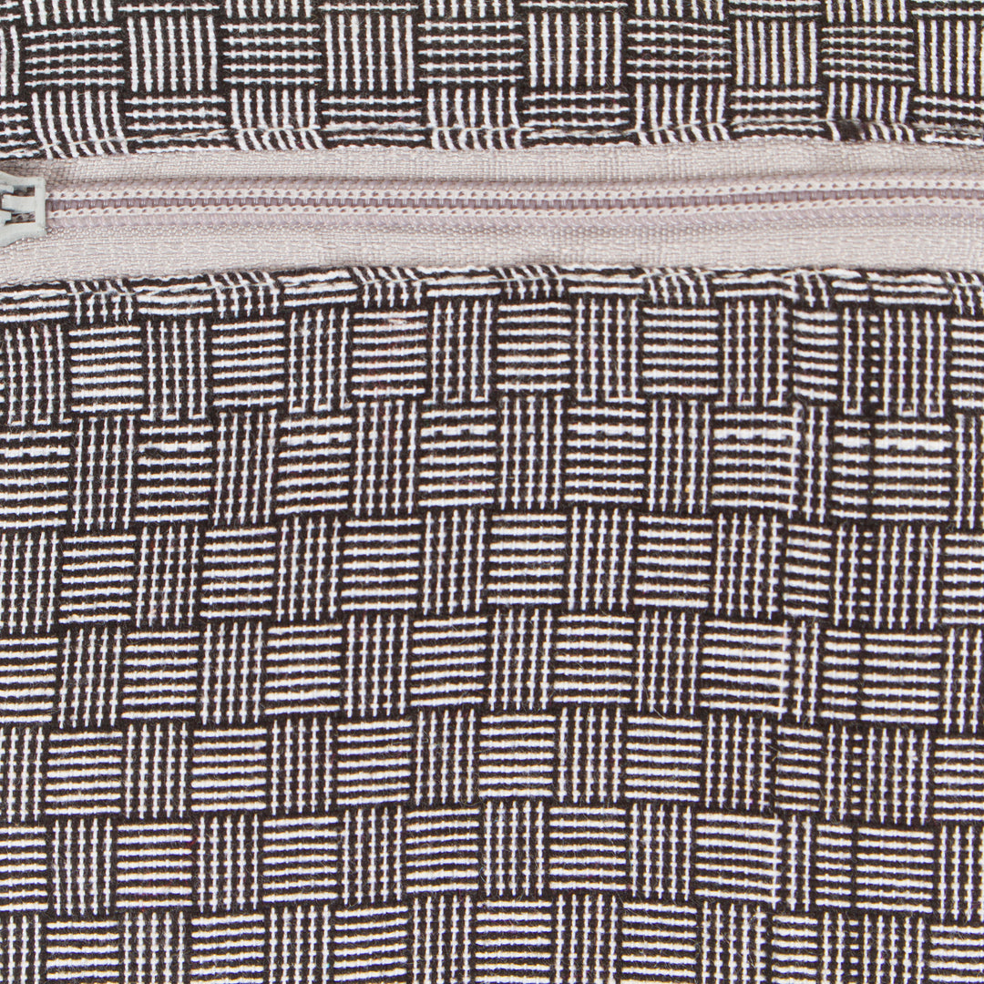 Black and White Basket Weave Patterned Cotton Coin Purse - Frugal Weave