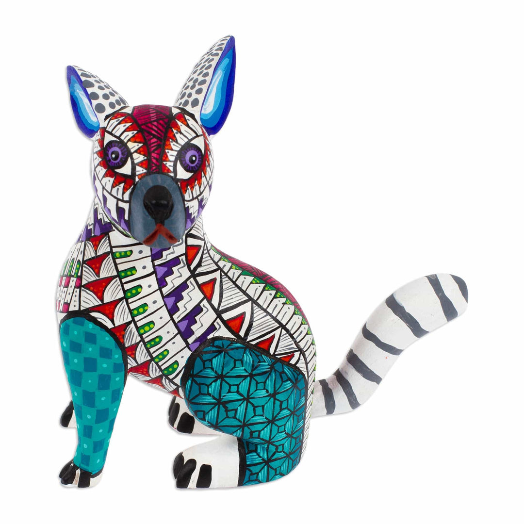 Colorful Wood Alebrije Hare Figurine Hand-Painted in Mexico - Magical Hare
