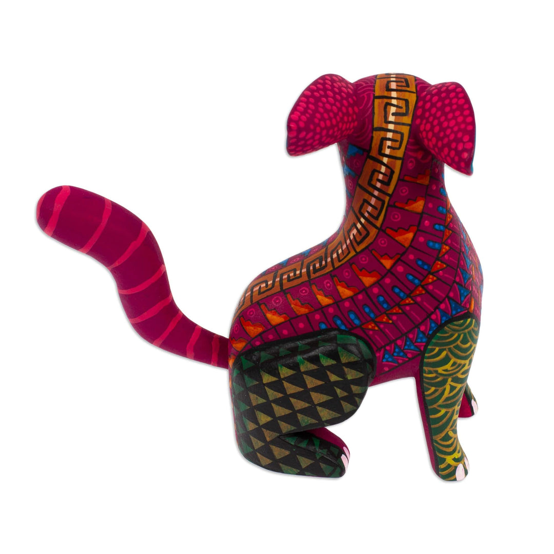 Colorful Mexican Hand-Painted Wood Alebrije Hare Figurine - Lovely Hare
