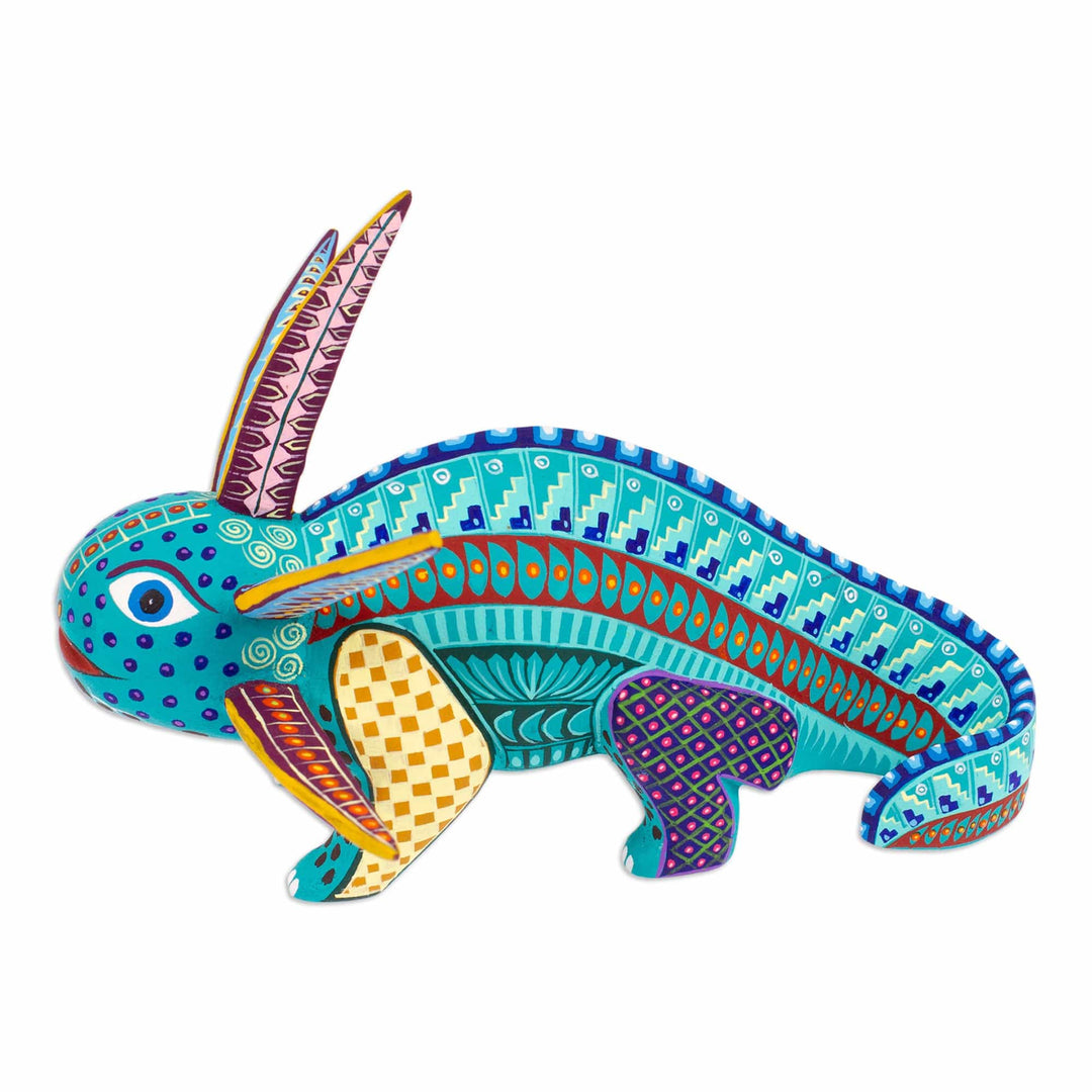 Wood Alebrije Axolotl Figurine Hand-Painted in Mexico - Colorful Axolotl