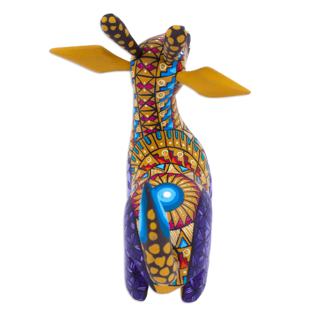 Hand-Painted Mexican Wood Alebrije Giraffe Figurine - Delightful Giraffe