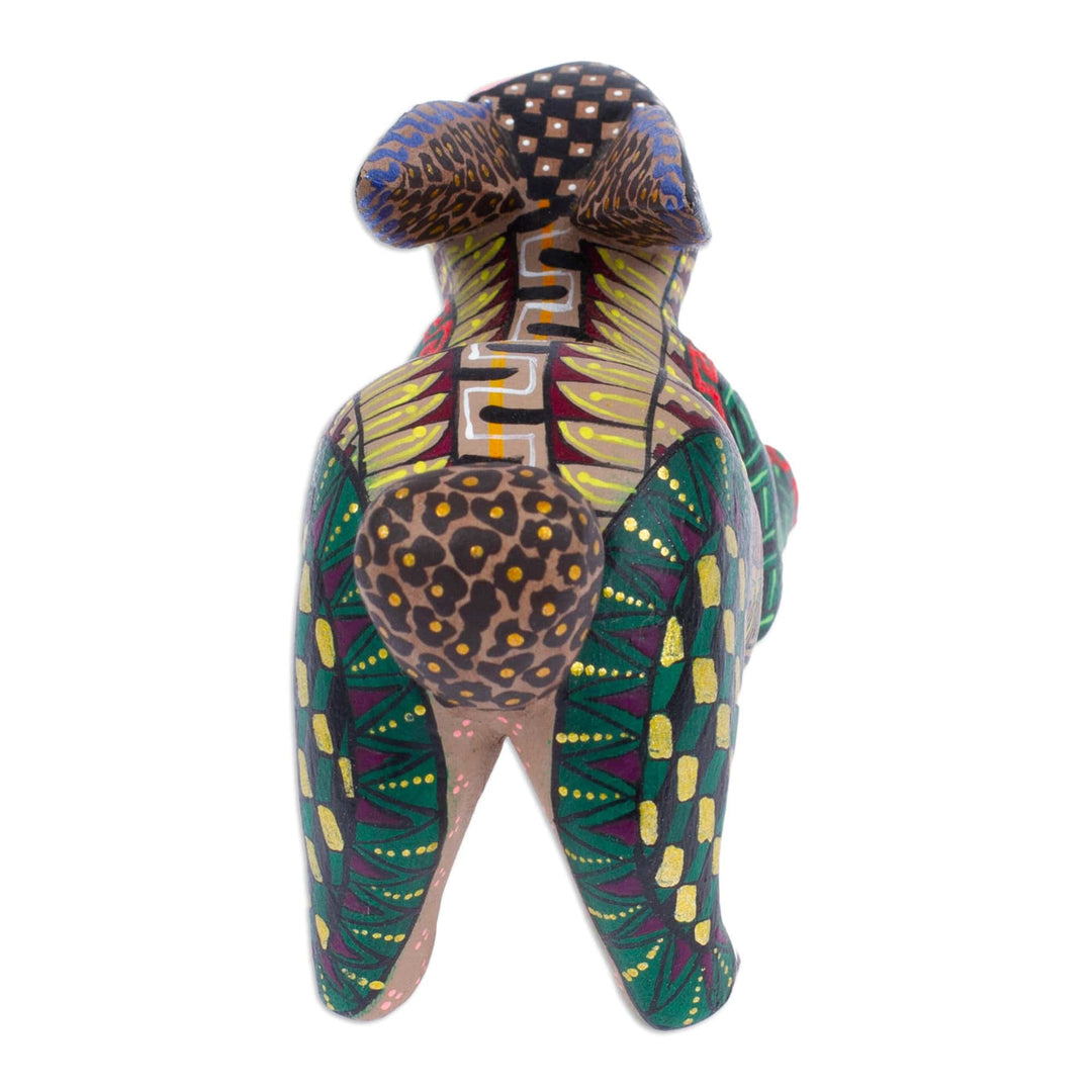 Hand-Painted Mexican Wood Alebrije Rabbit Figurine - Adorable Rabbit