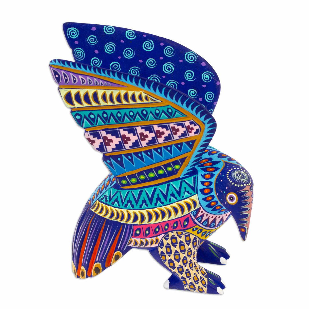 Wood Alebrije Eagle Figurine Hand-Painted in Mexico - Glorious Eagle