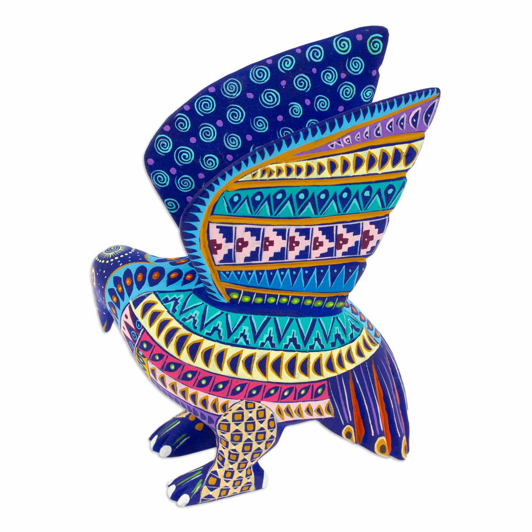 Wood Alebrije Eagle Figurine Hand-Painted in Mexico - Glorious Eagle
