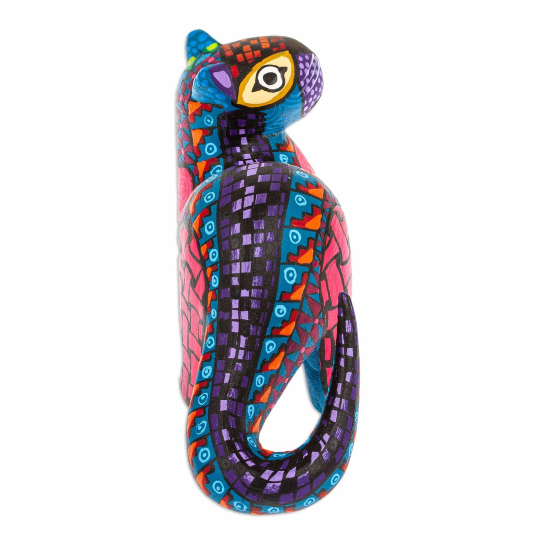 Carmine Copal Wood Alebrije Otter Figurine Painted by Hand - The Water Spirit in Carmine