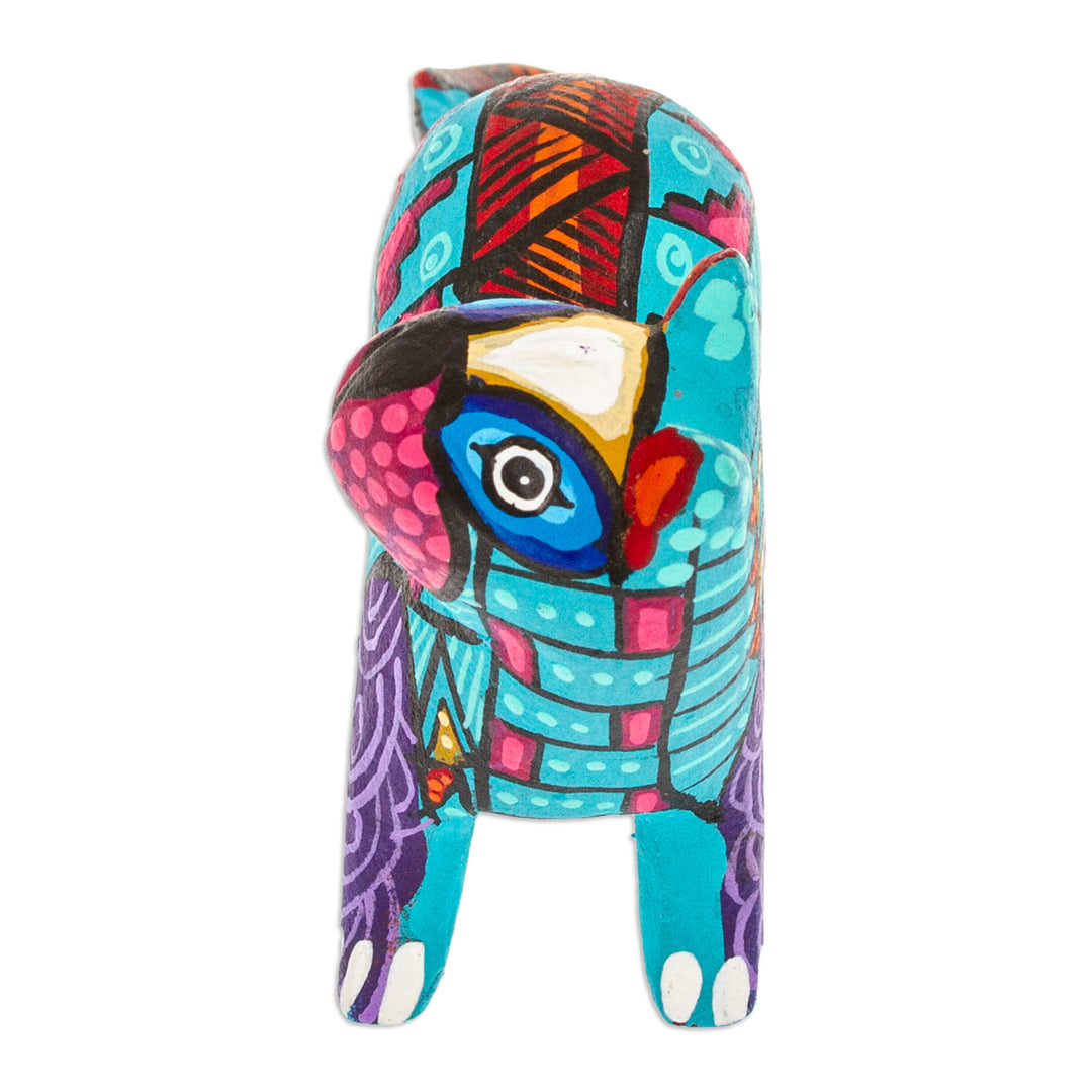 Iris Copal Wood Alebrije Otter Figurine Painted by Hand - The Water Spirit in Iris