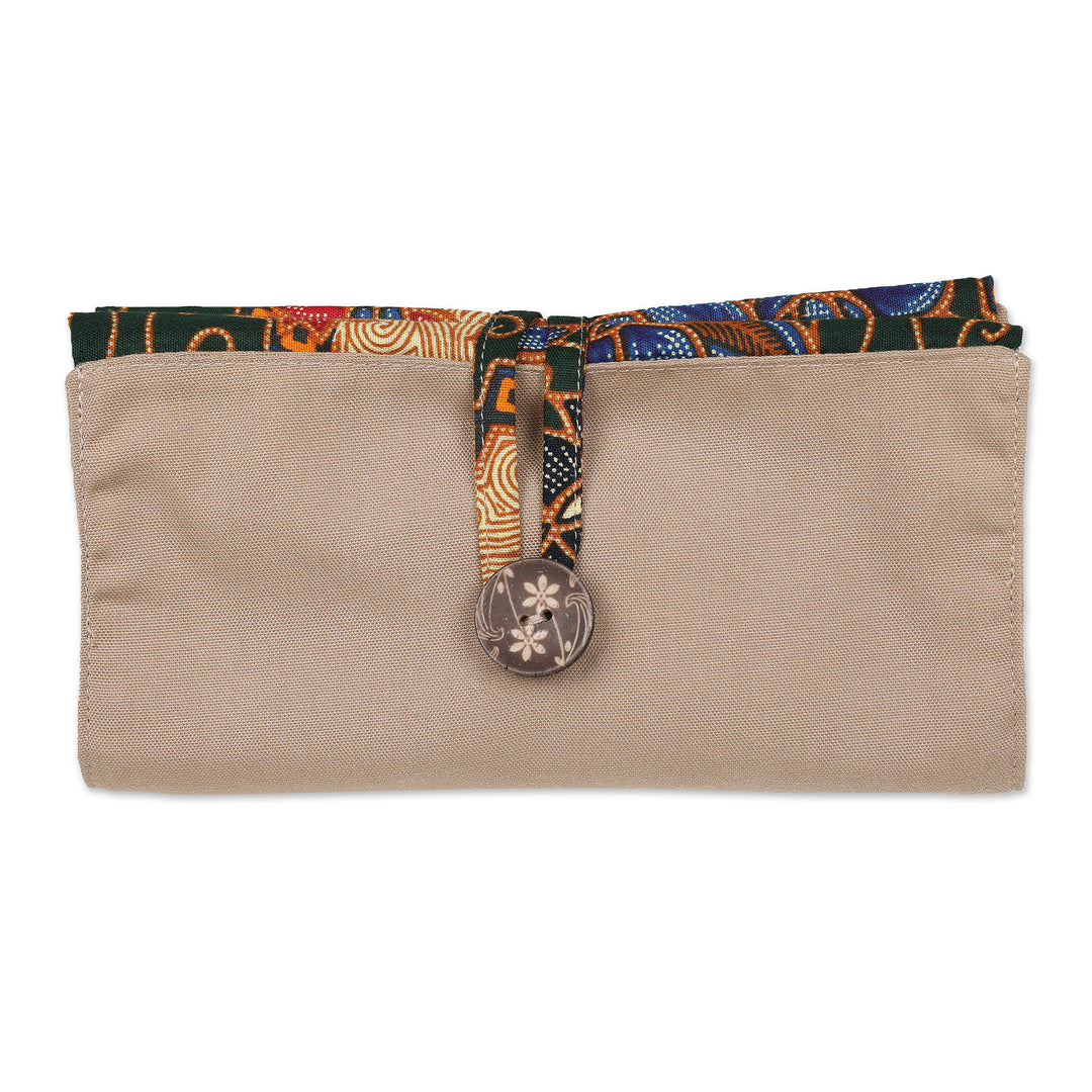 Handmade Cotton Foldable Tote Bag with Vibrant Batik Motifs - Blitar's Eden