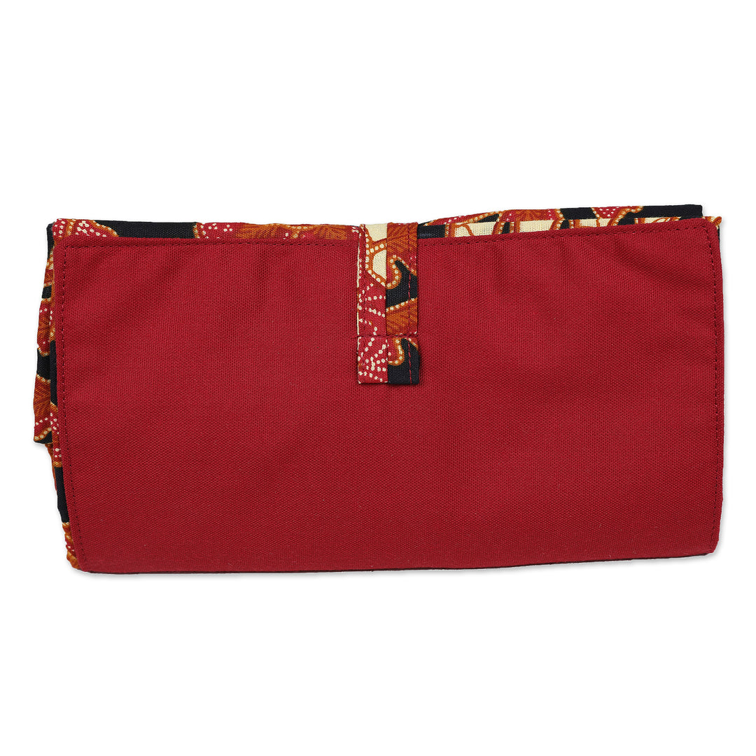 Handmade Cotton Foldable Tote Bag with Warm Batik Motifs - Blitar's Autumn