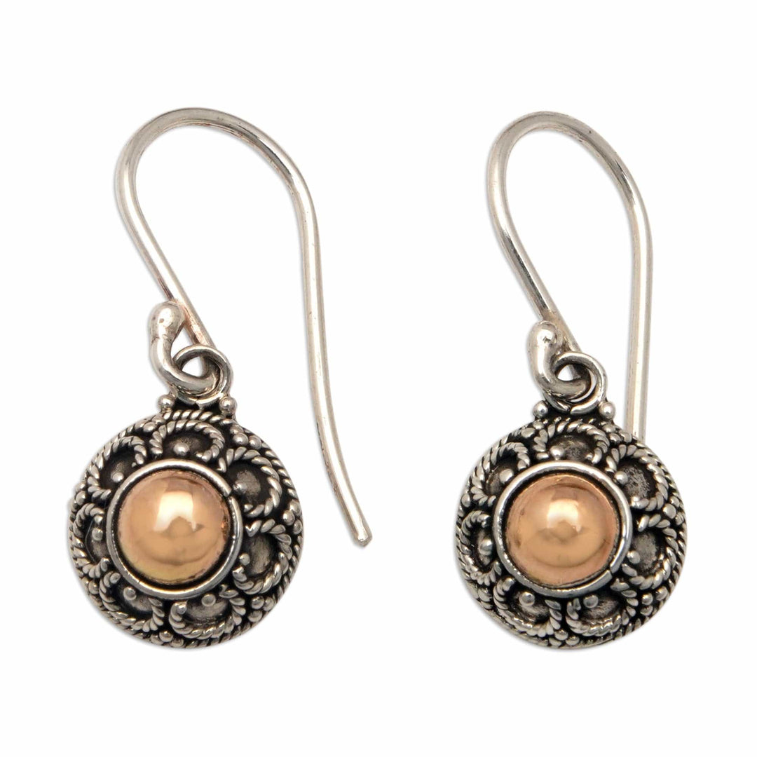 Floral 18k Gold-Accented Sterling Silver Dangle Earrings - Luxurious Bouquet