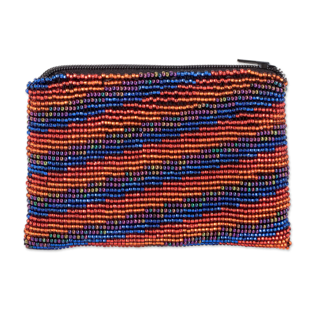 Striped Beaded Coin Purse Handcrafted in Guatemala - Sparkling Stripes