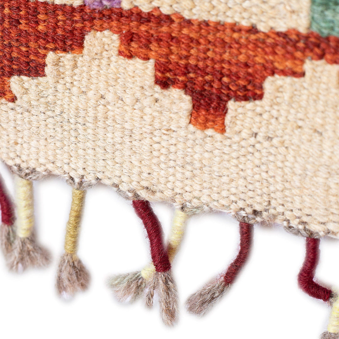 Handwoven Wool Area Rug in a Colorful Palette (2.5x4) - Colors from the Silk Road