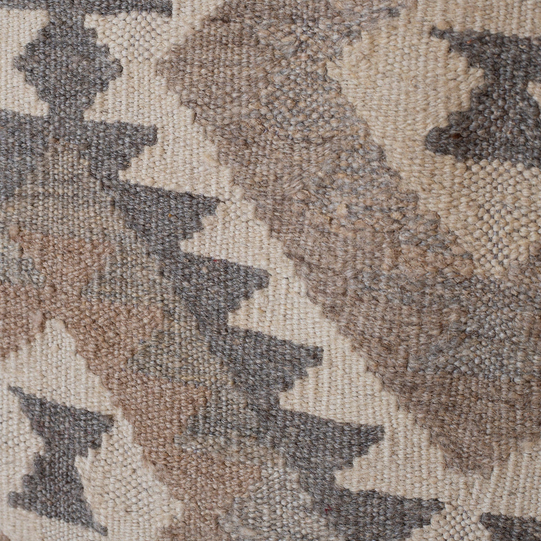 Handwoven Geometric Wool Area Rug in Brown and Black (3x5) - Sepia Elegance