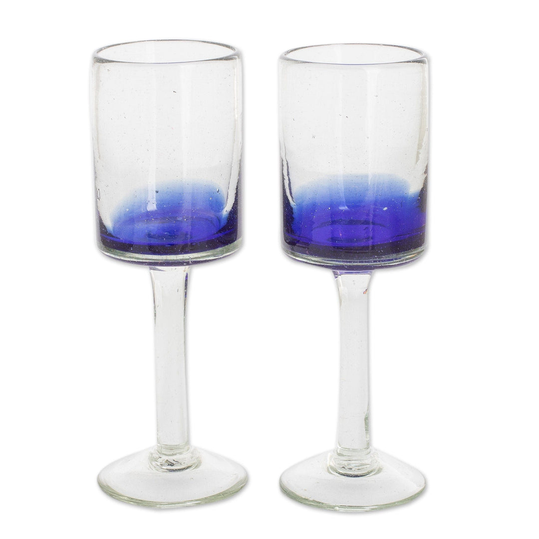 Set of 2 - Recycled Wine Glasses - Oceanic Depths