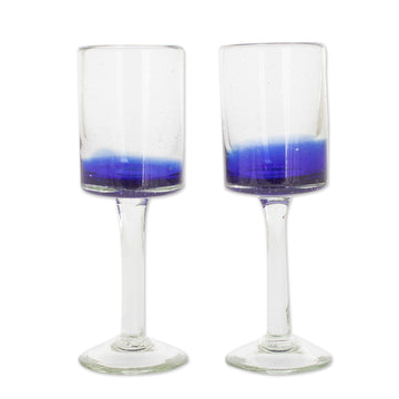Set of 2 - Recycled Wine Glasses - Oceanic Depths