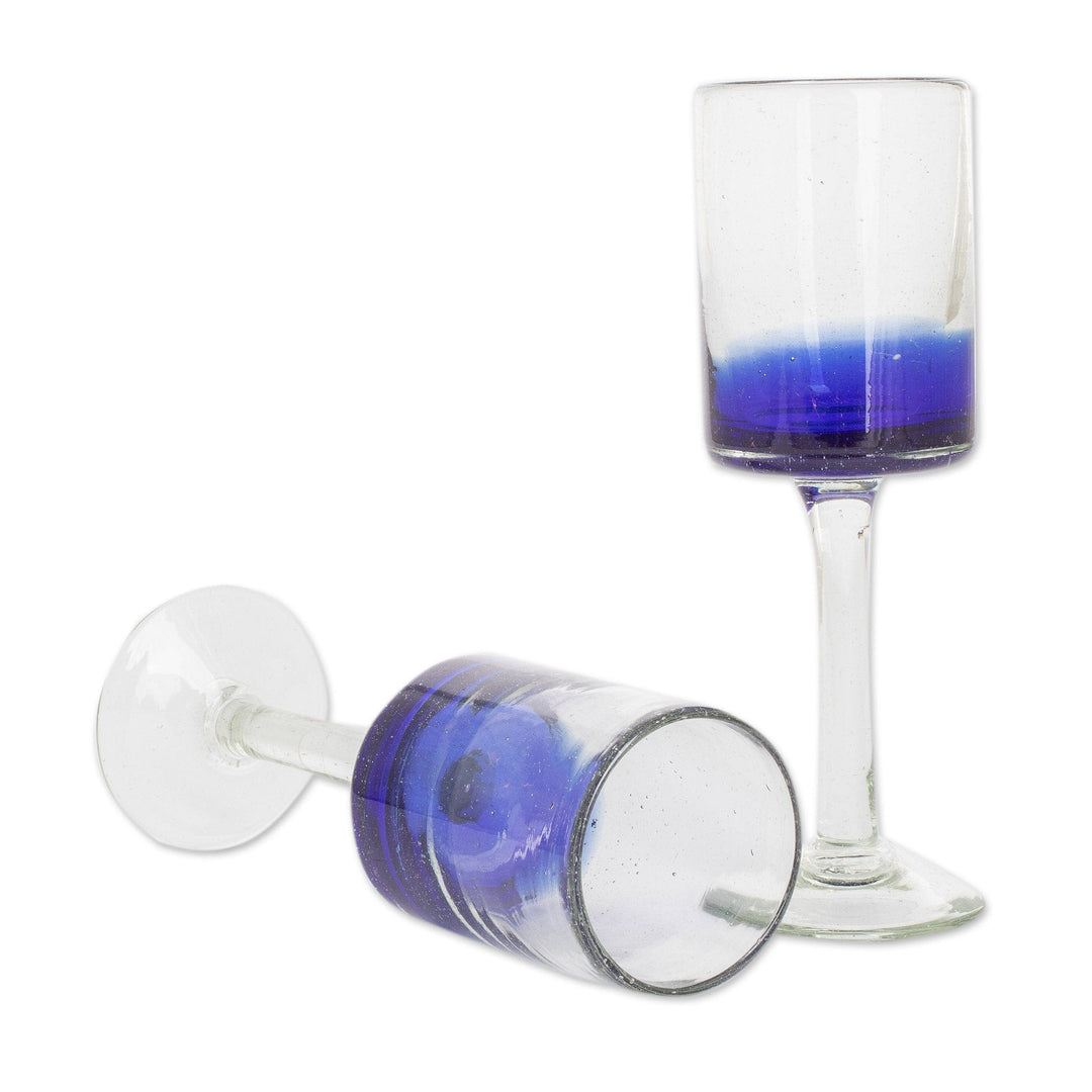 Set of 2 - Recycled Wine Glasses - Oceanic Depths