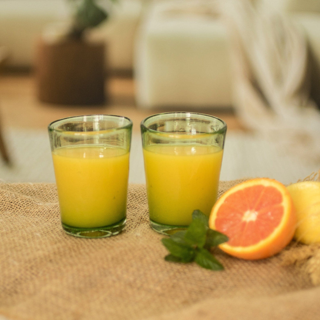 Set of 2 - Recycled Juice Glasses - Glistening Meadow