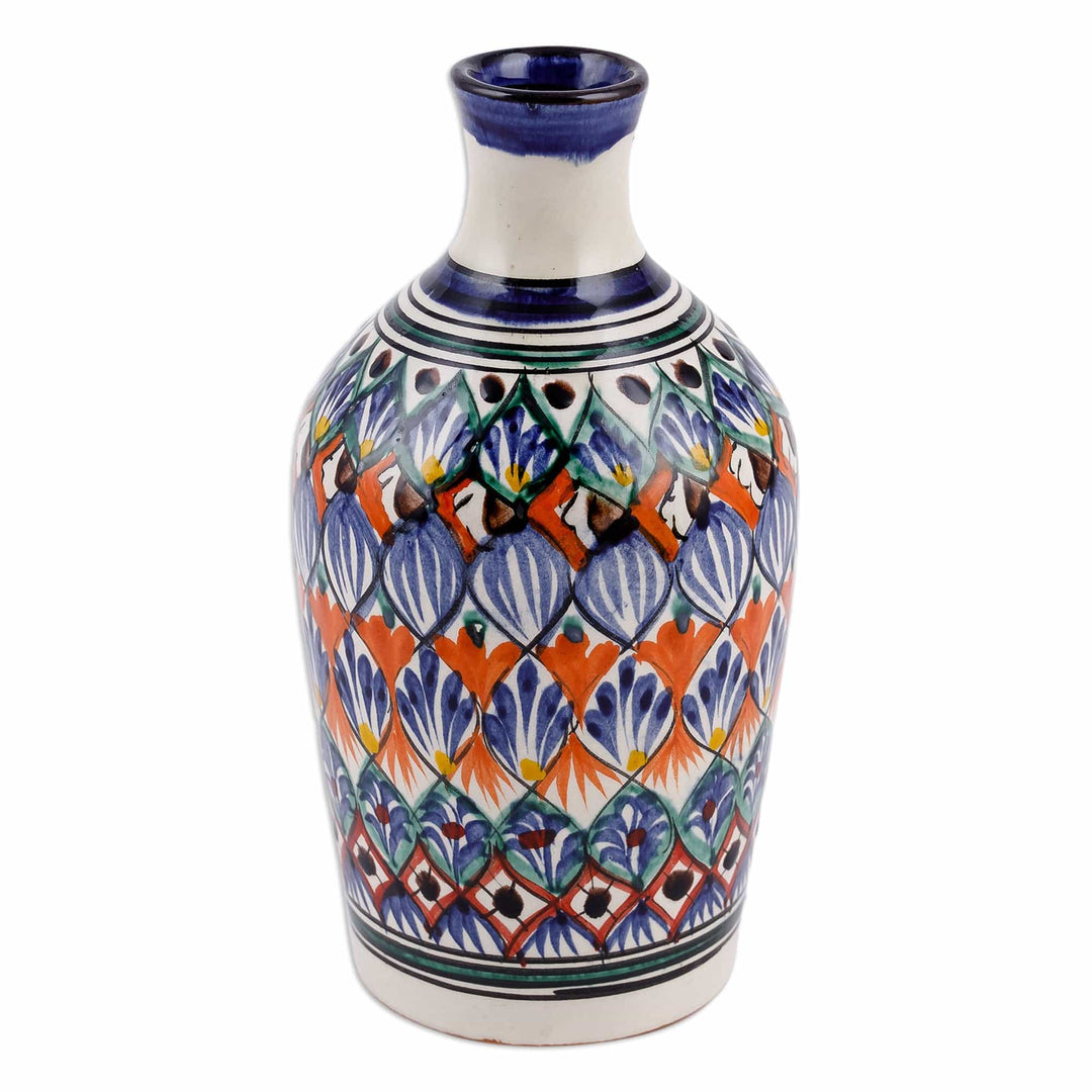 Hand-Painted Royal Blue Glazed Ceramic Vase from Uzbekistan - Royal Blue Luxury